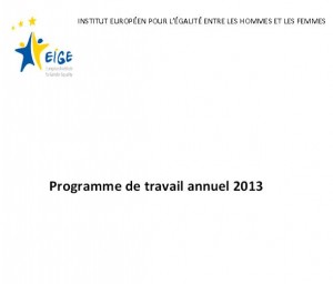 2013 Annual Work Programme of the European Institute for Gender Equality, Translation from English into French